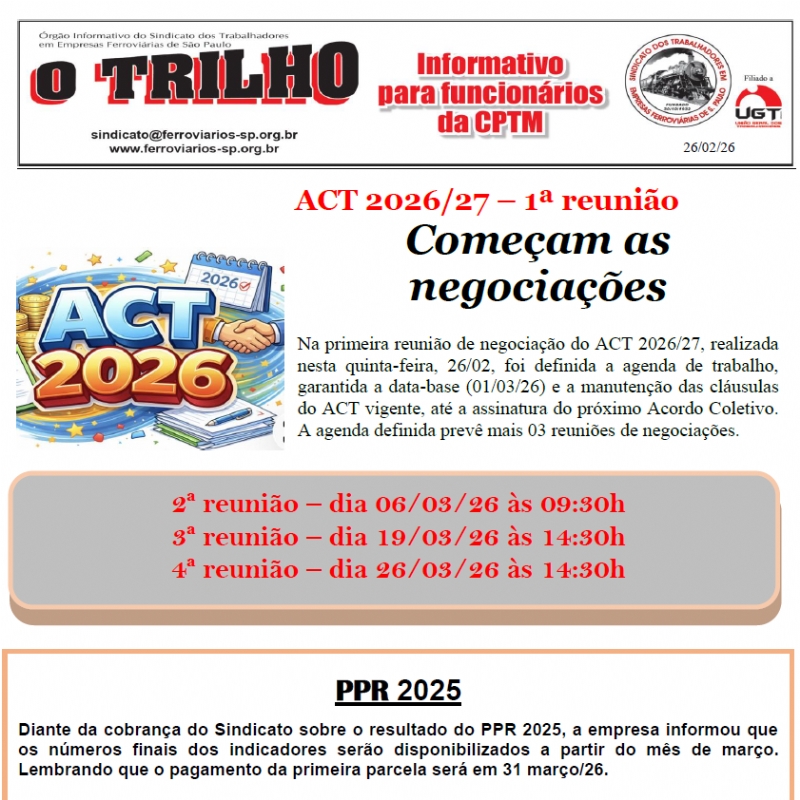 27-02-26 - Come�am as negocia��es do ACT 2026/27